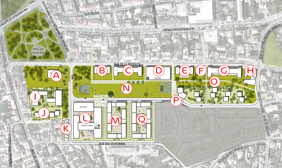 Plan de masse de l'Eco quartier Thurot